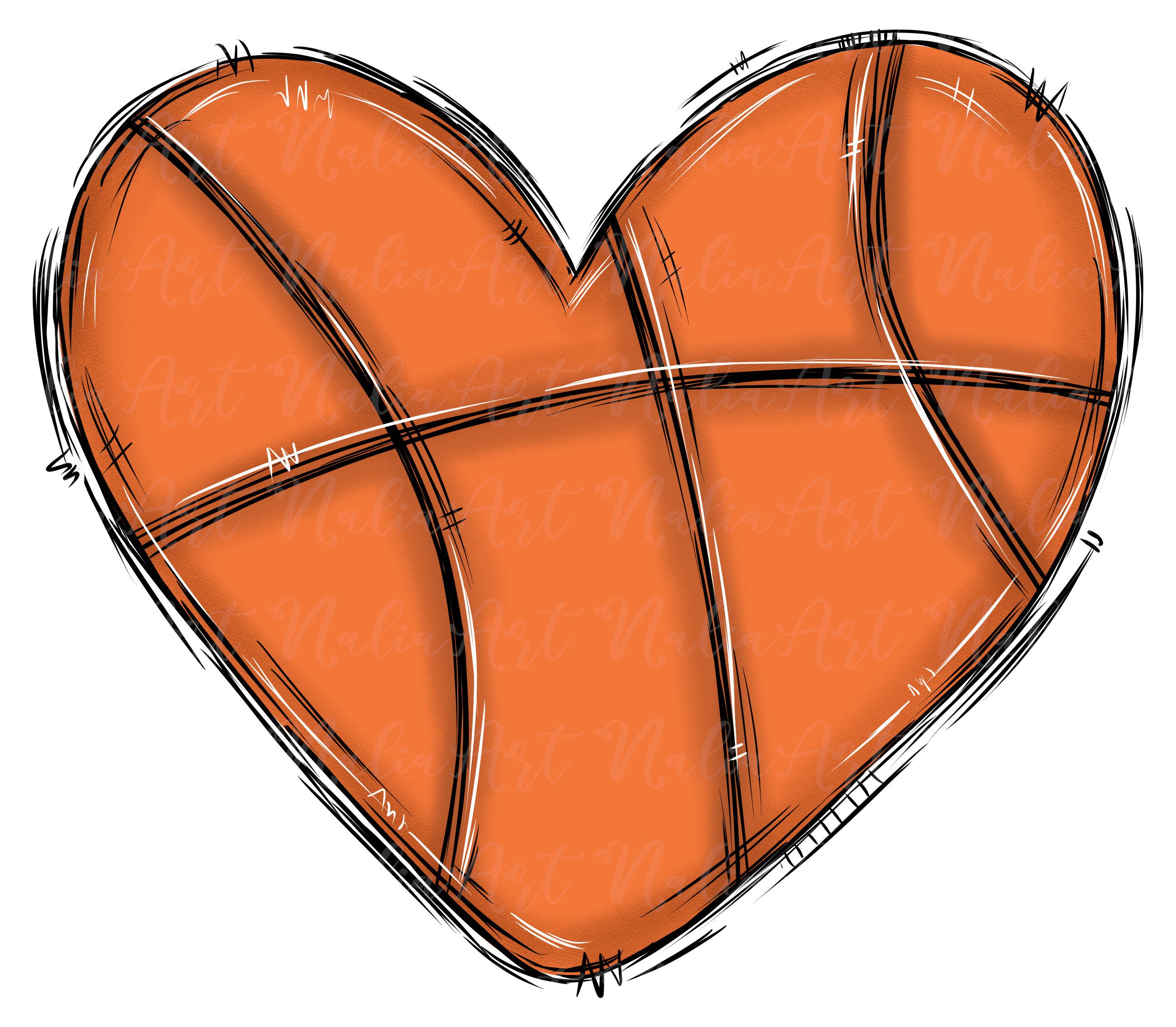 Heart Shaped Basketball Clipart Border