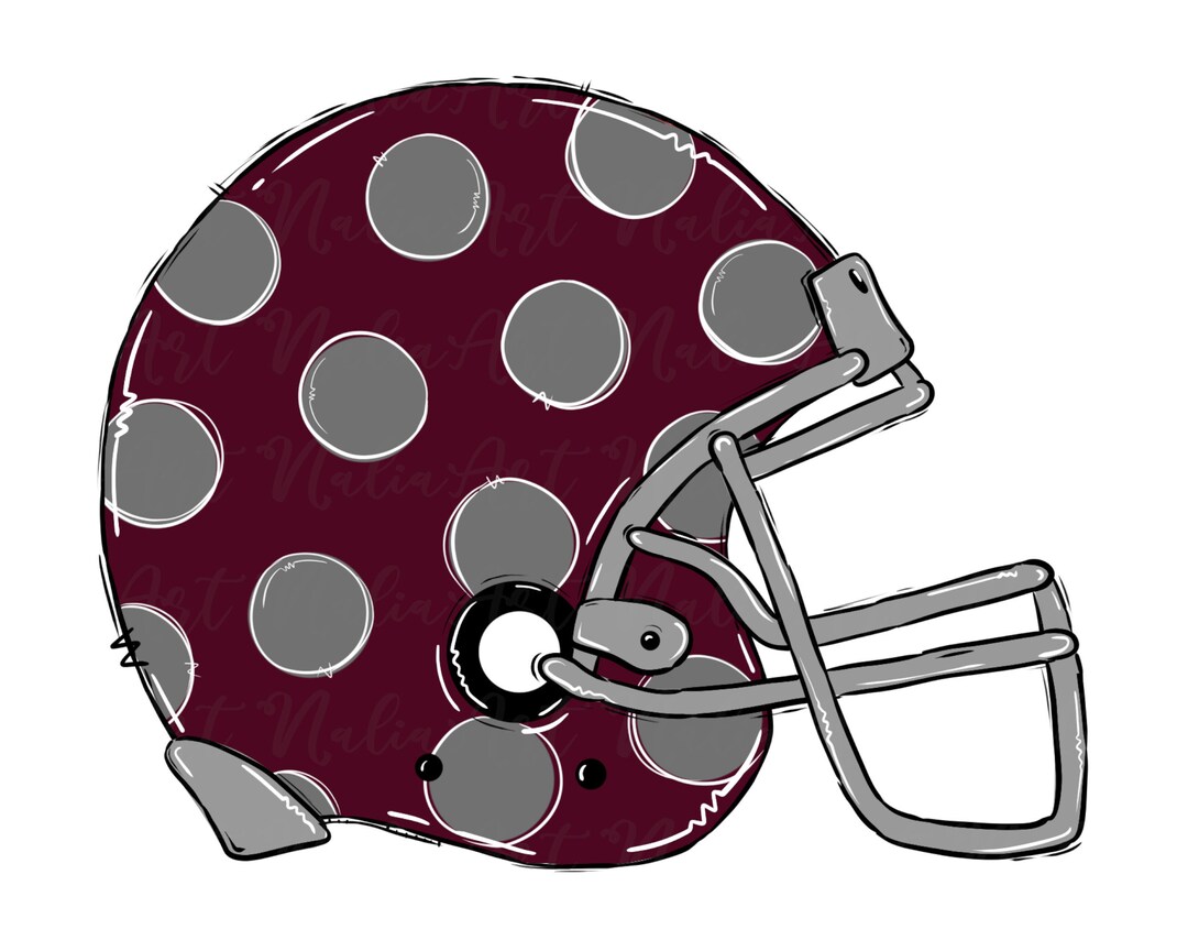 Helmet Football Maroon Dots Grey Digital Download Sublimation Etsy
