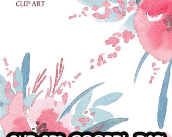 Handpainted Watercolour Flower , watercolour floral, leaf, bouquet, digital clip art, wedding Free Commercial Use PNG