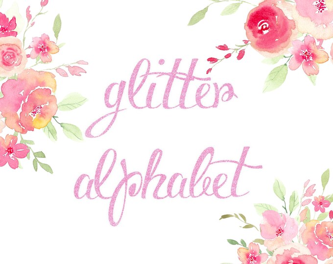 Pink Confetti Letters and Numbers, Confetti Alphabet, Pink Confetti ...