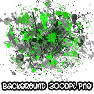 Achtergrond Verfspetters Grijs Groen | Spatlijst | Splatterachtergrond | Afdrukbaar kunstwerk I digitaal bestand | Sublimatie-png