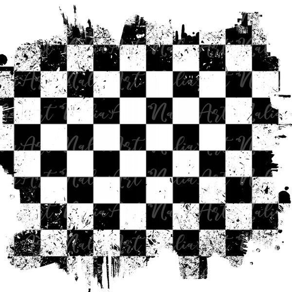 Background Checkered Flag | Distressed Checkered Flag Grunge | Splash Frame | Splatter Background | Sublimation PNG