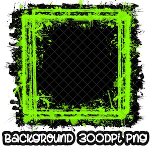 Lijst spatten groen zwarte achtergrond | Afdrukbaar kunstwerk | Spatlijst | Achtergrond verfspatten | Sublimatie-png