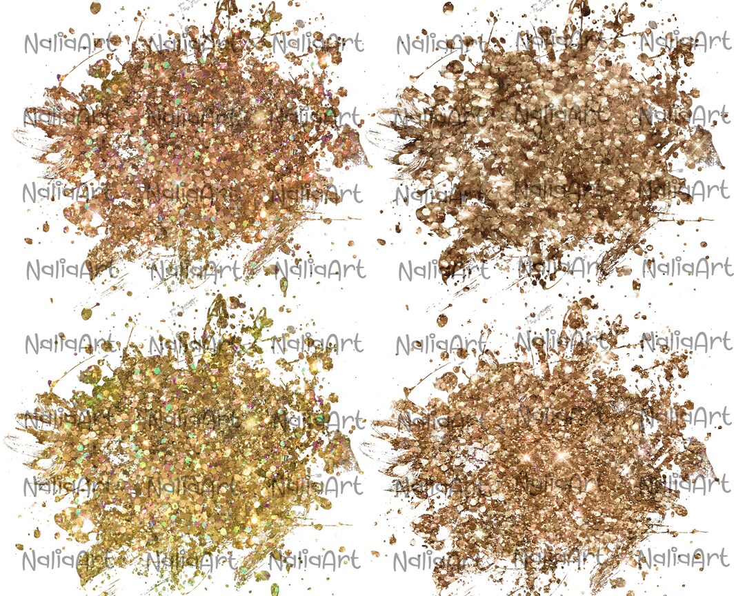 Background Paint Splatter Glitter Foil Gold Splash Frame Splatter