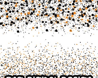 Confetti Orange Black Border Clip art, Party Halloween Digital Design Clipart PNG Digital Download