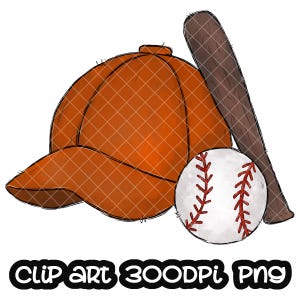 Baseball Cap Orange Sublimation Design PNG | Sport Clip art | Sport Clipart | School Team Sublimation PNG