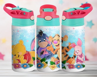 Winnie The Pooh Piglet  Eeyore Cup PNG File DIGITAL DOWNLOAD 12oz Tumbler Design, 12oz Flip Top Cup Wrap