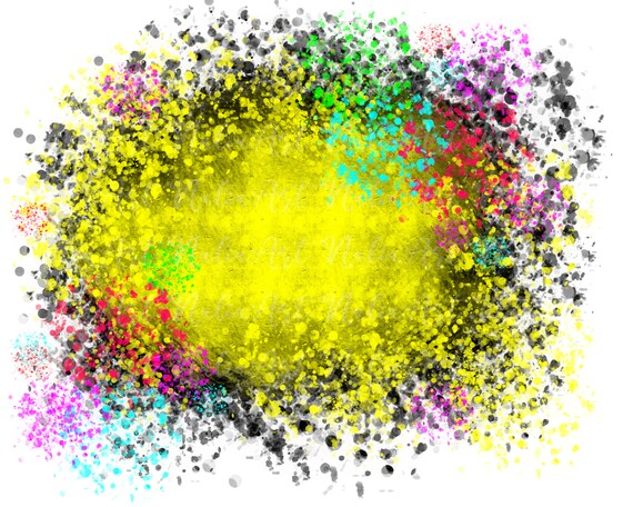 Background Paint Splatter Black Yellow Neon Splash Frame - Etsy Australia