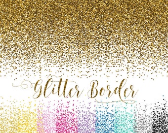 Gold Glitter Border, Confetti Borders,clipart gold, glitter clip art, invitation, INSTANT DOWNLOAD