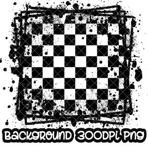 Puede incluir: Fondo blanco y negro a cuadros con efecto grunge. El fondo tiene un aspecto desgastado con salpicaduras de pintura negra.