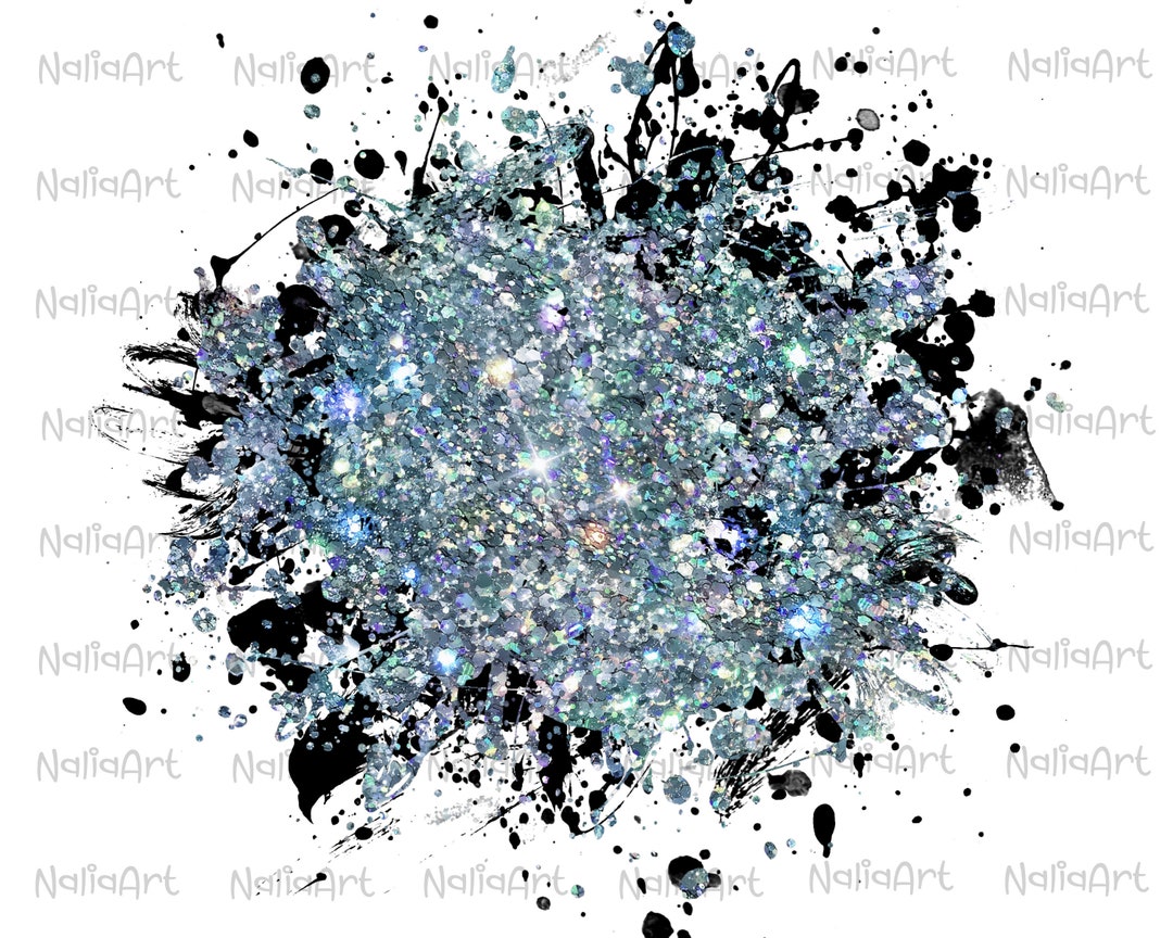Background Paint Splatter Glitter Blue Black Splash Frame Splatter