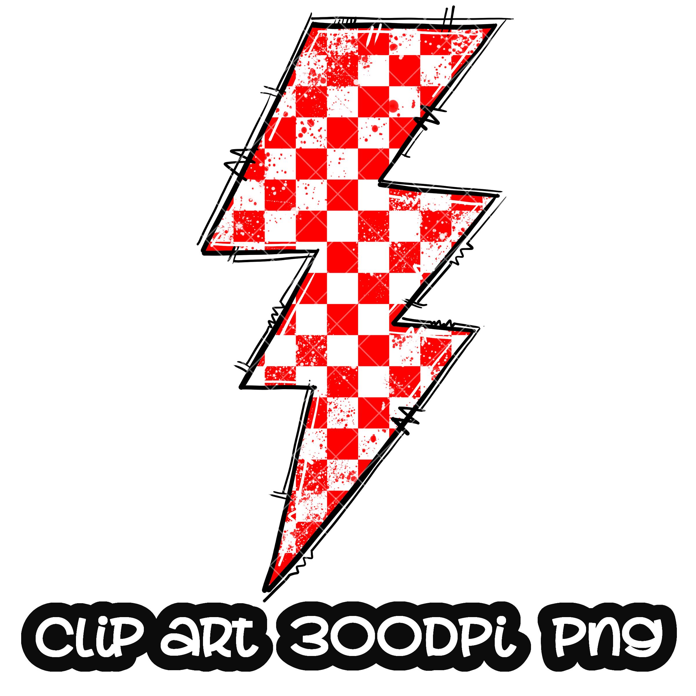 Lightning Bolt Red Checkered Flag PNG Sublimation PNG - Etsy