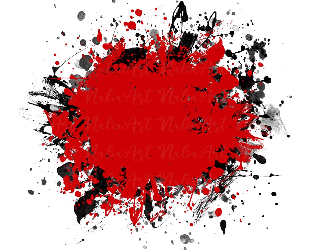 Background Paint Splatter Red Black Splash Frame Splatter Background