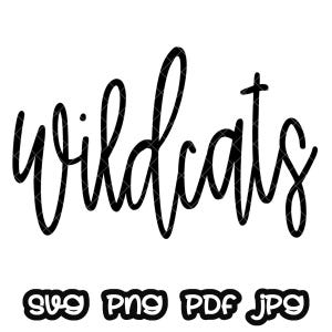 Wildcats Mascot Hand Lettered Sublimation Design SVG | Game Day SVG I Sport Football | Team Mascot SVG Digital Download