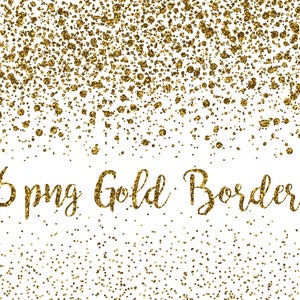 Gold Glitter Border, Confetti Borders,clipart gold, glitter clip art, sparkly, dots, invitation, wedding, png clipart