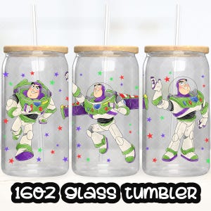 Anime Cartoon Toy Story Buzz Lightyear Cup PNG File DIGITAL DOWNLOAD 16oz Glass Tumbler Design, 16oz Libby Cup Wrap