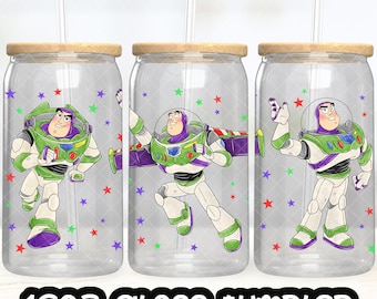 Anime Cartoon Toy Story Buzz Lightyear Cup PNG File DIGITAL DOWNLOAD 16oz Glass Tumbler Design, 16oz Libby Cup Wrap