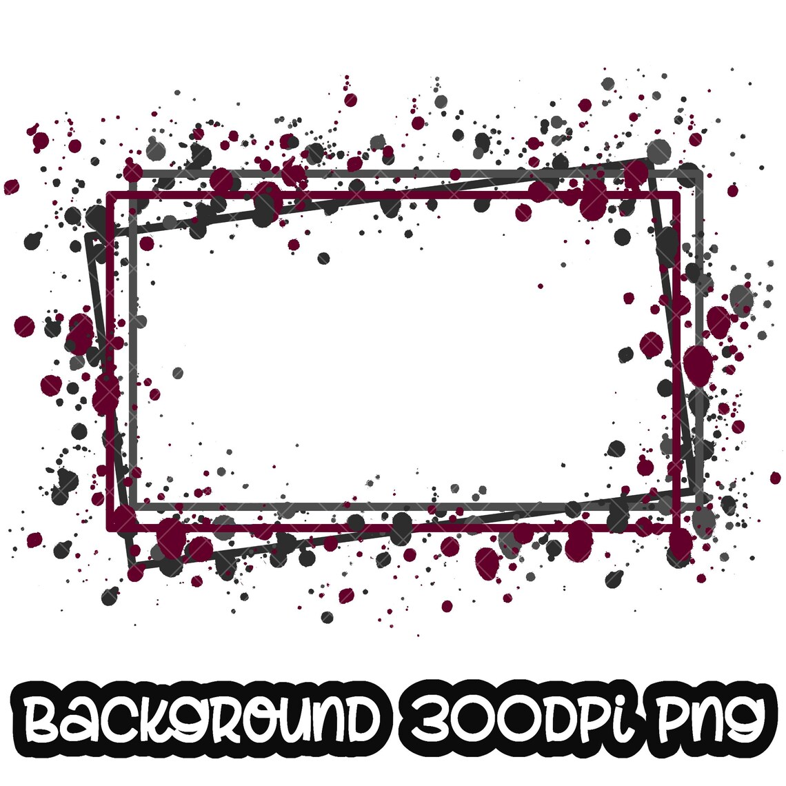 Frame Splatter Maroon Grey Background | Printable Artwork | Splash ...