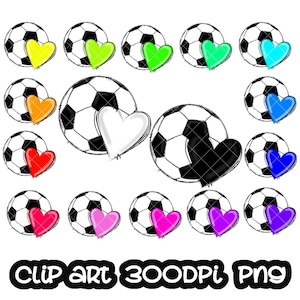 16 ハート付きサッカー昇華デザイン PNG | スポーツクリップアート | スポーツクリップアート | 学校チーム昇華 PNG