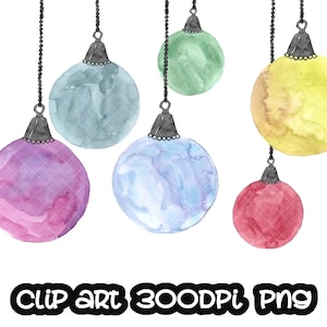 Christmas ball watercolor, Handpainted watercolor, digital clipart, cards, invitationsrt, PNG