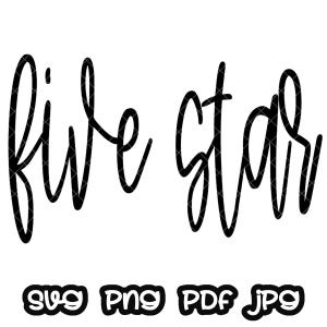 Five Star Mascot Hand Lettered Sublimation Design SVG | Game Day SVG I Sport Football | Team Mascot SVG Digital Download