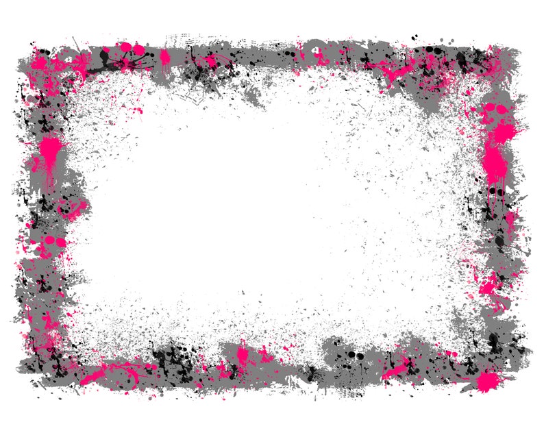 Frame Splatter Grey Pink Background Printable Artwork Splash Frame