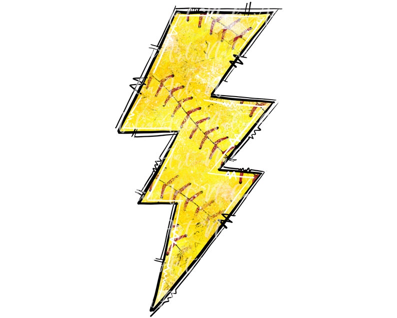 Lightning Bolt Softball PNG Sport Sublimation PNG Etsy