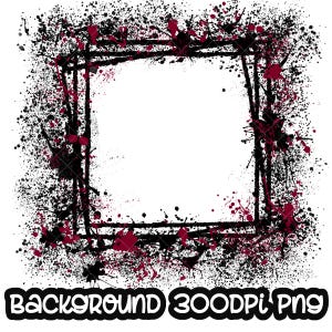Frame Splatter Maroon Black Background | Printable Artwork | Splash Frame | Paint Splatter Background | Sublimation PNG