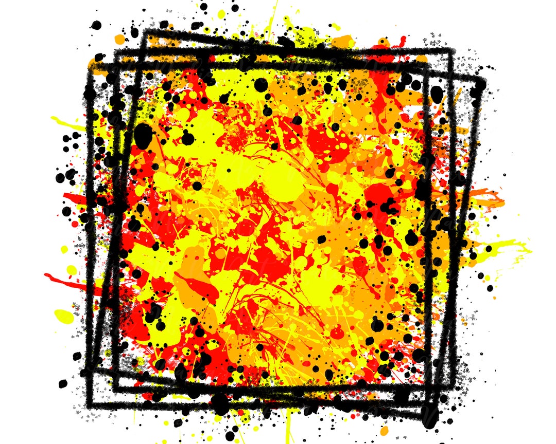 Background Paint Splatter Red Yellow Splash Frame Splatter Background ...