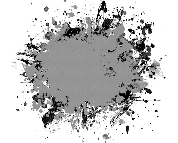 Background Paint Splatter Grey Black | Splash Frame | Splatter Background |  Printable Artwork I Digital File | Sublimation PNG