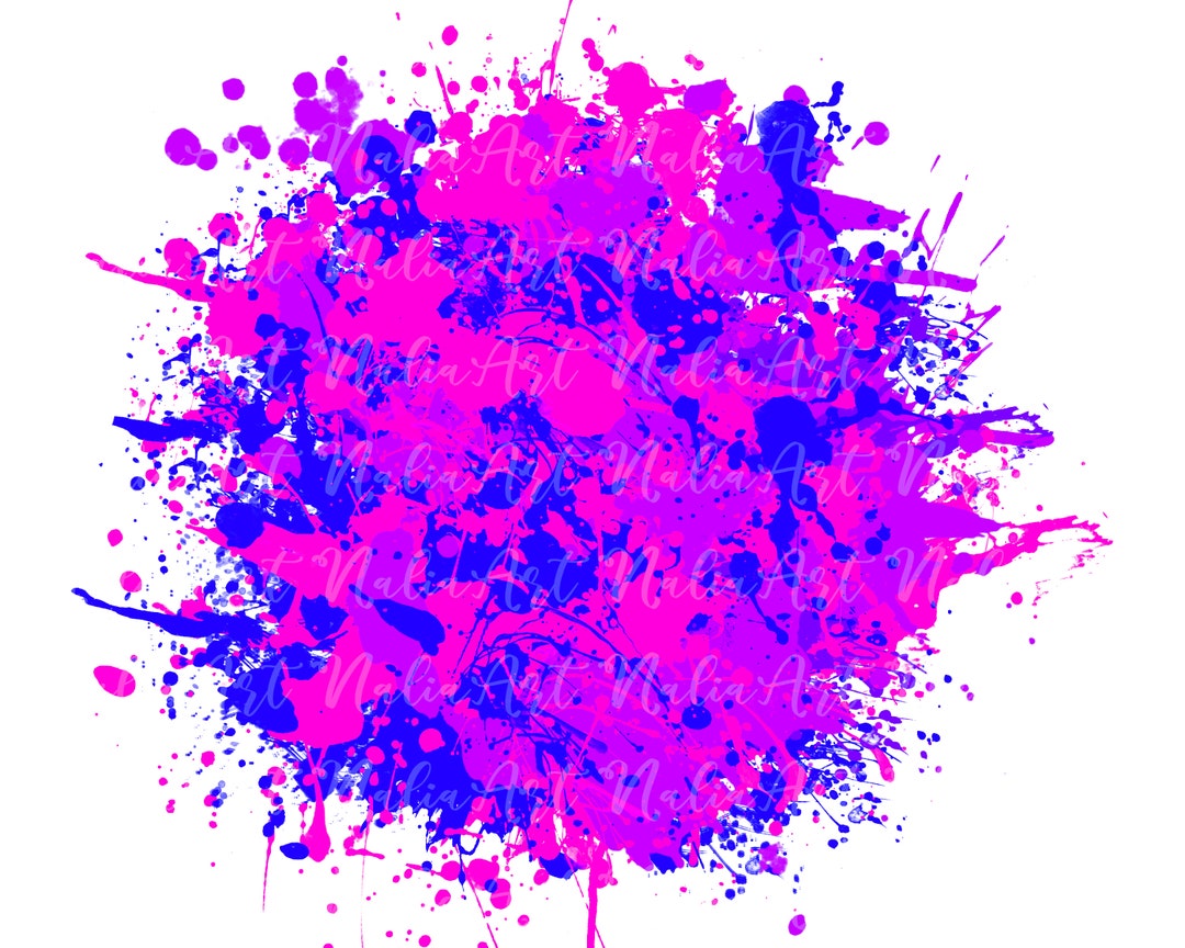 Background Paint Splatter Pink Blue Splash Frame Splatter Background