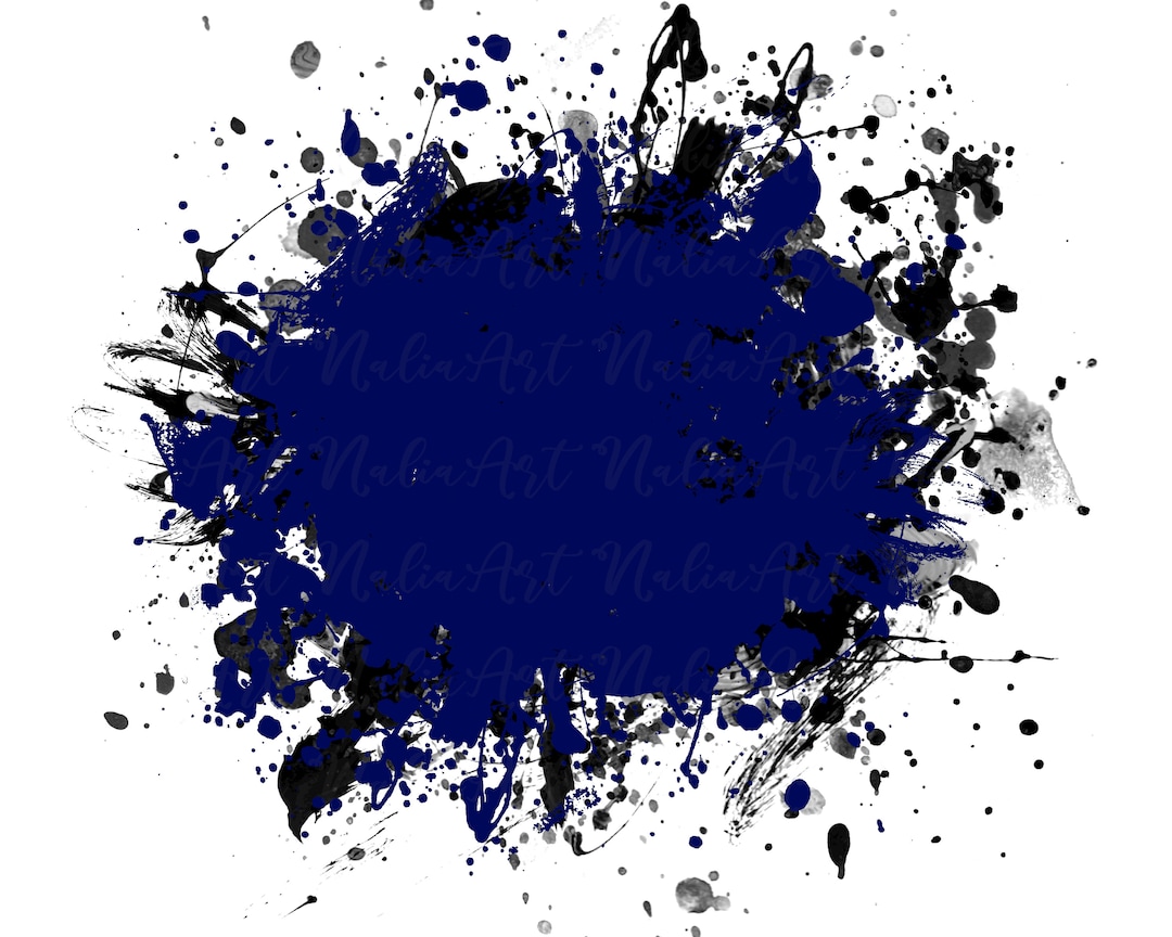Background Paint Splatter Blue Black Splash Frame Splatter Background
