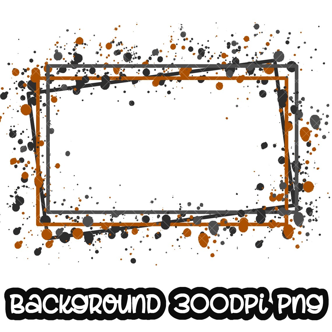 Frame Splatter Grey Orange Background | Printable Artwork | Splash ...