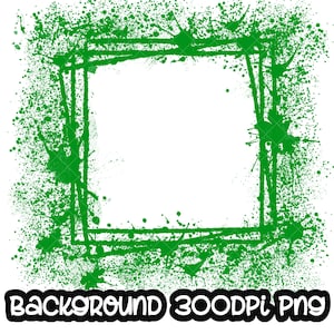 Frame spettert groene achtergrond | Afdrukbaar kunstwerk | Spatlijst | Achtergrond verfspatten | Sublimatie-png