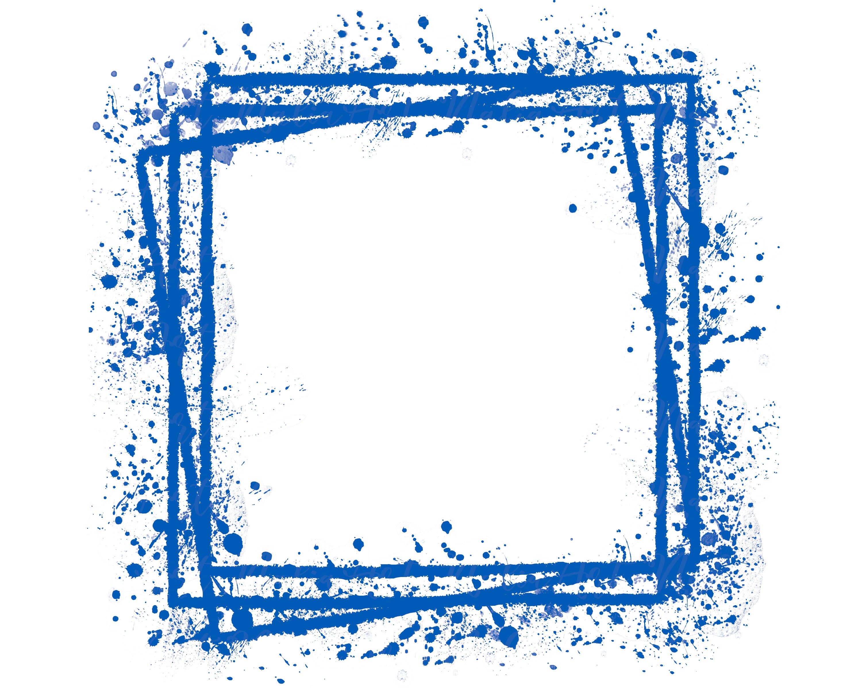 Frame Splatter Blue Background Printable Artwork Splash - Etsy