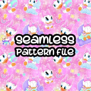 Daisy Baby Toddler Seamless Pattern, Mickey Mouse e amigos Fundo de papel digital Download JPG