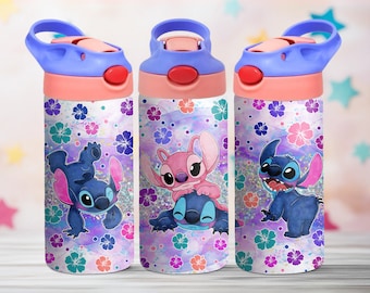 Stitch and Lilo Cup PNG File DIGITAL DOWNLOAD 12oz Tumbler Design, 12oz Flip Top Cup Wrap