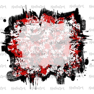 Background Red and Black Power Wash Add School Logo I Splash Frame | Splatter Background | Sublimation PNG