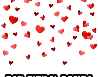 Confetti Border Heart Clip art, Valentine's Day Digital Design Clipart PNG Digital Download