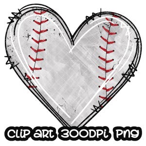 Cuore Baseball / Cuore PNG / Sport Cuore / Cuore Acquerello / Sublimazione PNG