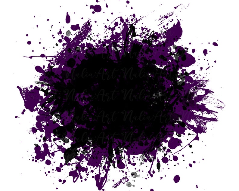 Background Paint Splatter Purple Black Splash Frame Splatter Background