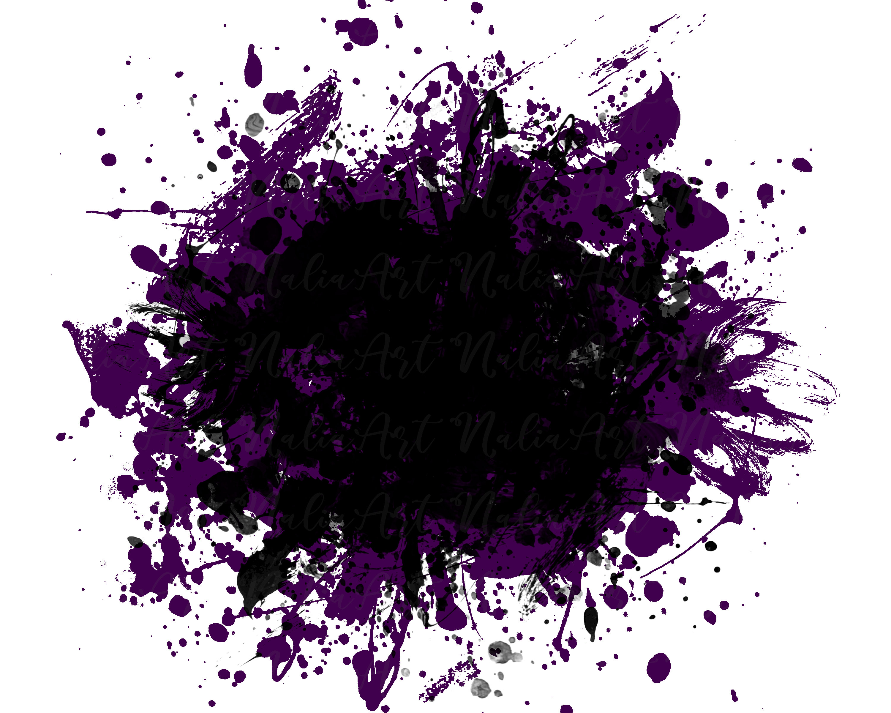 Background Paint Splatter Purple Black Splash Frame Splatter Background