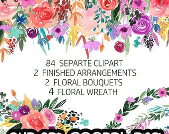 Watercolor rose, flowers, floral, wreath, bouquet, digital clipart, invitationsrt,wedding, frames Free Commercial Use PNG