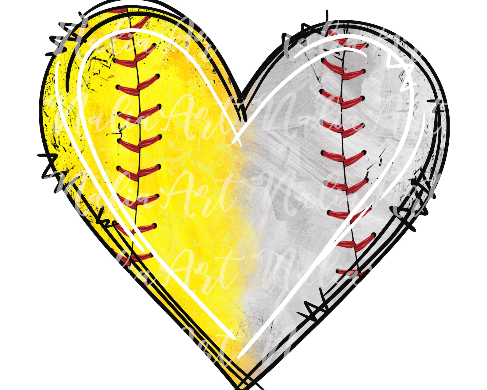 Heart Baseball Softball Heart PNG Sport Heart Heart Etsy