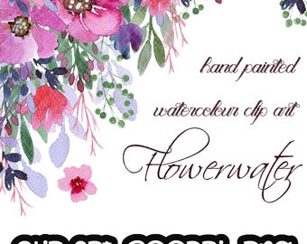 Handpainted Watercolour Flower , watercolour floral, leaf, bouquet, digital clip art, wedding Free Commercial Use PNG