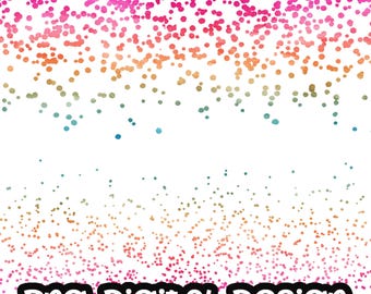Confetti Border Pink Orange Clip art, Party Digital Design Clipart PNG Digital Download