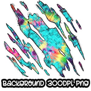 Può includere: Arte digitale astratta con un design strappato, lacerato o squarciato. Lo sfondo è un motivo tie-dye blu, giallo, rosa e verde vibrante. Il design è perfetto per l'uso come sfondo o sovrapposizione per progetti digitali.