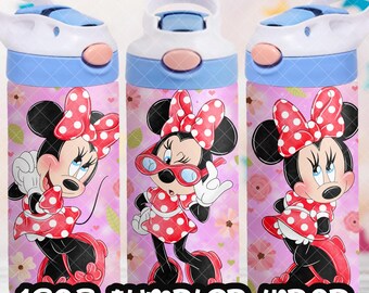 Minnie Mouse Cup PNG File DIGITAL DOWNLOAD 12oz Tumbler Design, 12oz Flip Top Cup Wrap