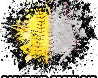 Background Baseball Softball Distressed Grunge | Splash Frame | Splatter Background | Sport Background | Sublimation PNG