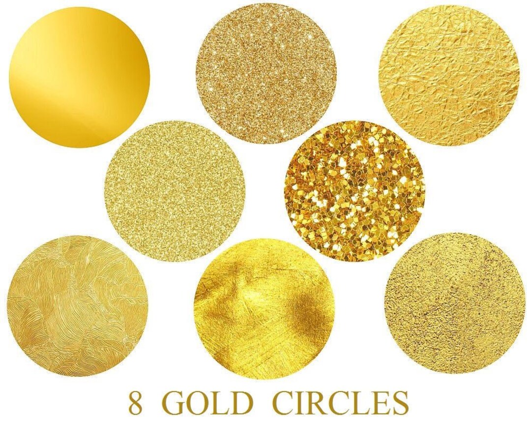 Gold Circles, Circle Clip Art, Circles Glitter, Digital Clipart, Cards